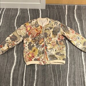 Floral Patterned Bomber Jacket